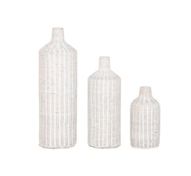 JARRON SET 3 RATAN METAL 25X25X80 NATURAL