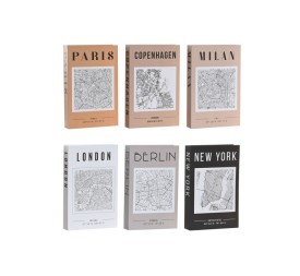 CAJA LIBRO CARTON 17X4,2X26,5 CIUDADES 6 SURT.