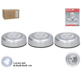 SET 3 PIEZAS LAMPARA LUZ LED 6,5X2 CM