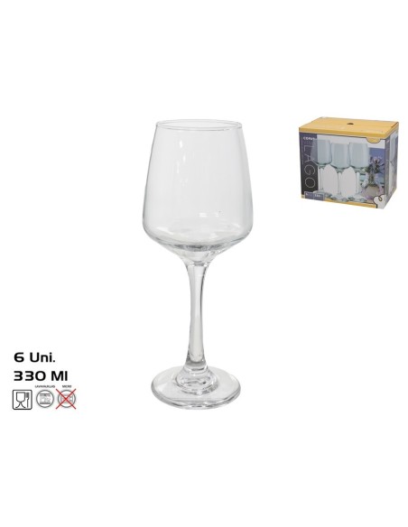 SET 6 COPAS VINO LAGO 330ML