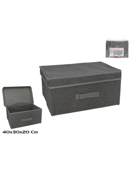 CAJA TELA C/ASA LONDON 40X30X20CM CAJA TELA C/ASA LONDON 40X30X20CM