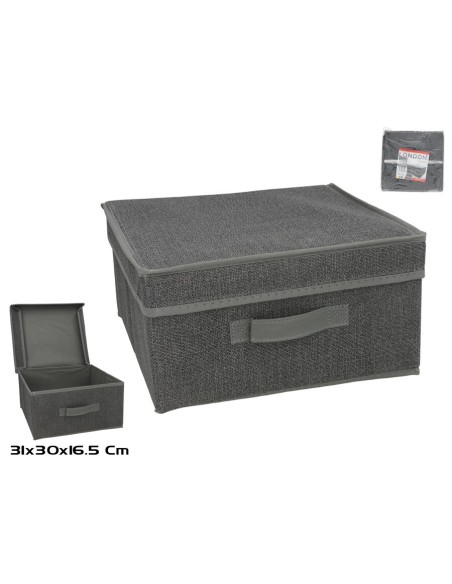 CAJA TELA C/ASA LONDON 31X30X16.5CM CAJA TELA C/ASA LONDON 31X30X16.5CM
