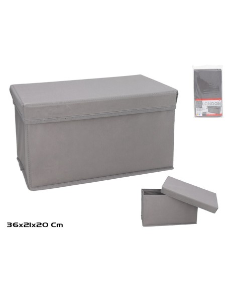 CAJA TELA C/ASA LONDON 36X21X20CM CAJA TELA C/ASA LONDON 36X21X20CM