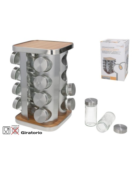 ORGANIZADOR ESPECIAS C/TARROS 16 17X28CM ORGANIZADOR ESPECIAS C/TARROS 16 17X28CM