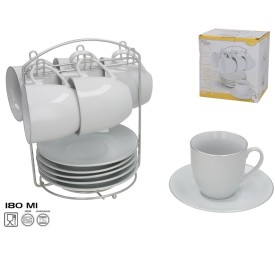 SET 6 TAZAS/PLATO OLIMPI FILO PLATA C/S 180CC
