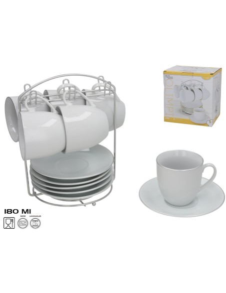 SET 6 TAZAS/PLATO OLIMPI FILO PLATA C/S 180CC SET 6 TAZAS/PLATO OLIMPI FILO PLATA C/S 180CC