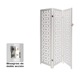 BIOMBO MADERA SOL BLANCO 3/HOJAS 170X45CM