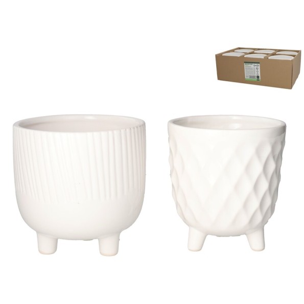 MACETERO HENRY BLANCO 13X13X13 / 11,8X11,8X12,8 CM