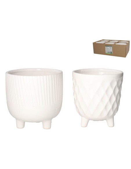 MACETERO HENRY BLANCO 13X13X13 / 11,8X11,8X12,8 CM