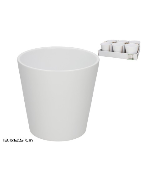 MACETERO ASIM CERAMICA BLANCO 13,1X12,5 CM