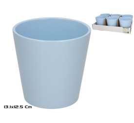MACETERO ALIM CERAMICA AZUL 13,1X12,5 CM