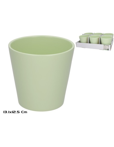 MACETERO ANAS CERAMICA VERDE 13,1X12,5 CM