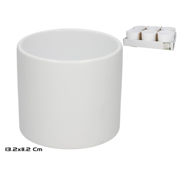 MACETERO FADI CERAMICA BLANCO 13,2X11,2 CM