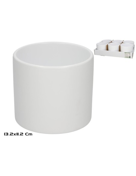 MACETERO FADI CERAMICA BLANCO 13,2X11,2 CM
