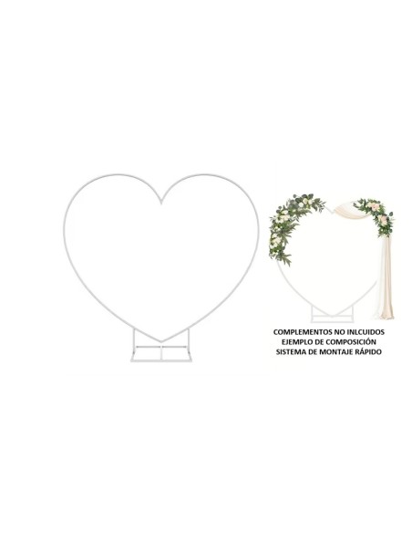  ARCO DESMONTABLE CORAZON BLANCO 190x190x40 cm.