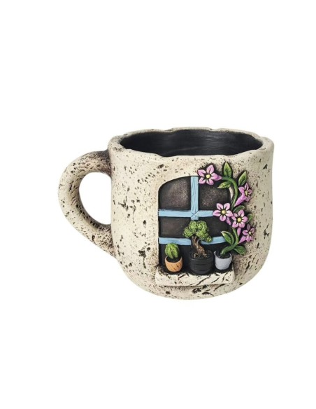 MACETERO TAZA VENTANA L 20,3x17,2x13 cm.