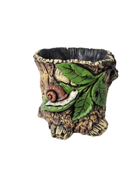 MACETERO TRONCO CARACOL L  20,2x20,3x17,6 cm.