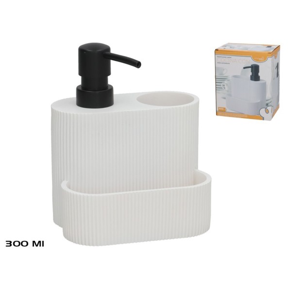 DOSIFICADOR JABON COCINA 300ML CON PORTA-ESTROPAJO