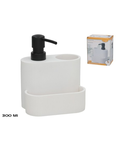 DOSIFICADOR JABON COCINA 300ML CON PORTA-ESTROPAJO