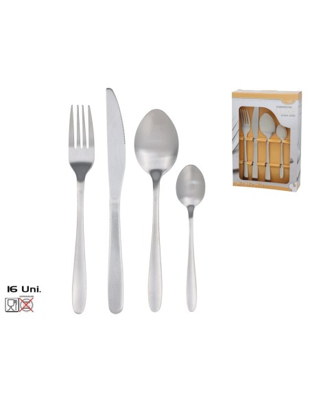 SET 16 CUBIERTOS ACERO INOX. MATE LUXE 22CM SET 16 CUBIERTOS ACERO INOX. MATE LUXE 22CM