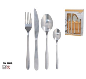 SET 16 CUBIERTOS ACERO INOX. BRILLO LUXE 22CM