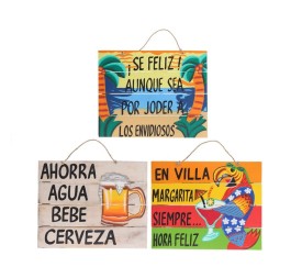 CARTEL CUADRUPLE PARAISO 40X32X2 CM 3 SURT
