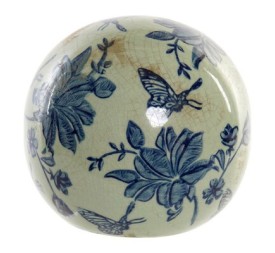 BOLA DECORACION LOZA 12X12X11 MARIPOSA AZUL