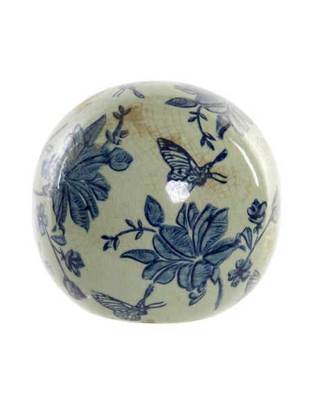 BOLA DECORACION LOZA 12X12X11 MARIPOSA AZUL