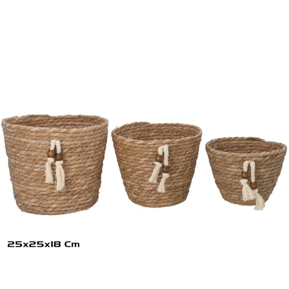 SET 3 CESTAS ADONIS 25X20X18 CM