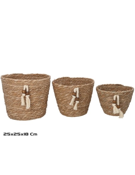 SET 3 CESTAS ADONIS 25X25X18 CM