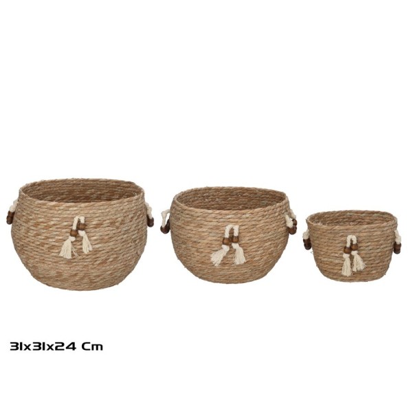 SET 3 CESTAS ADONIS 31X24X24CM