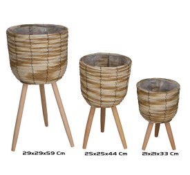 SET 3 MACETEROS C/PATAS OLIVER 29X29X59CM