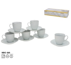SET 6 TAZAS/PLATO OLIMPI FILO PLATA 180CC