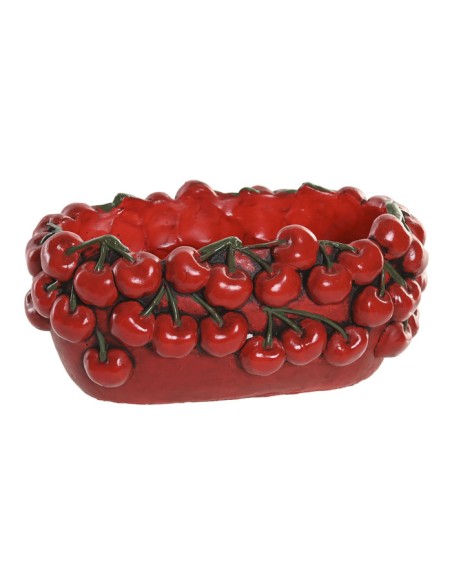 CENTRO MESA CEMENTO 25X16X13 CEREZAS ROJO