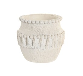 JARRON CEMENTO 20X20X18 RELIEVE BLANCO