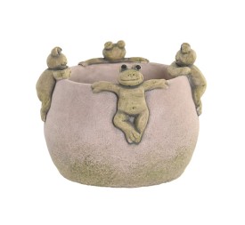 JARRON CEMENTO 16X16X12 RANAS GRIS