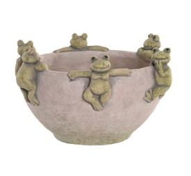 CENTRO MESA CEMENTO 23X23X14 RANAS GRIS