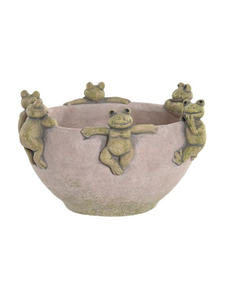 CENTRO MESA CEMENTO 23X23X14 RANAS GRIS