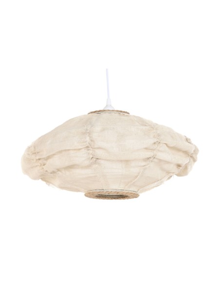 LAMPARA TECHO LINO CUERDA 45X45X20 NATURAL CRUDO