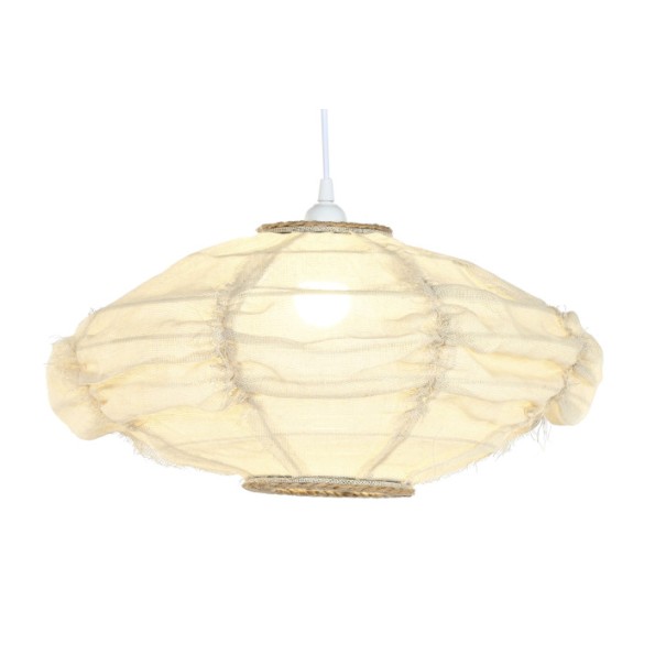 LAMPARA TECHO LINO CUERDA 45X45X20 NATURAL CRUDO