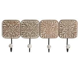 PERCHERO PARED MANGO HIERRO 41X7X17 FLORAL 3D