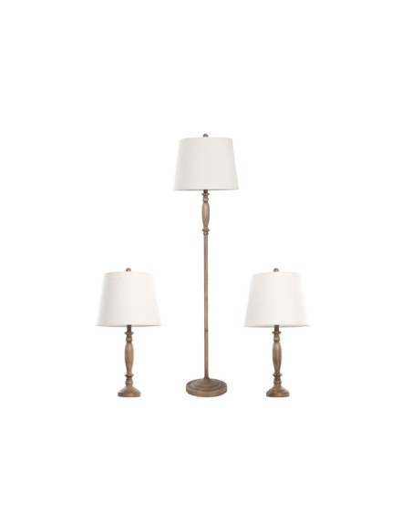 LAMPARA PIE SET 3 METAL 38X38X150 CON 2 DE SOBREME