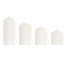 VELA SET 4 CERA 14X14X16 35/40/50/60 HORAS BLANCO