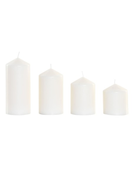 VELA SET 4 CERA 14X14X16 35/40/50/60 HORAS BLANCO