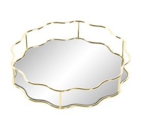 BANDEJA METAL ESPEJO 25X25X5 DORADO