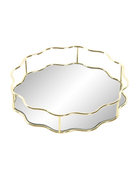 BANDEJA METAL ESPEJO 25X25X5 DORADO