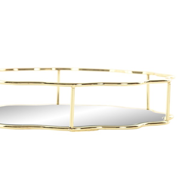 BANDEJA METAL ESPEJO 25X25X5 DORADO