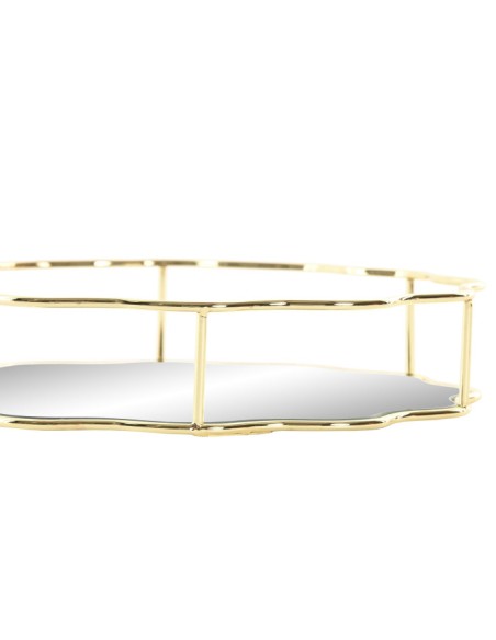 BANDEJA METAL ESPEJO 25X25X5 DORADO
