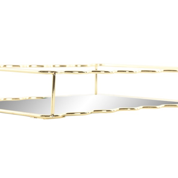 BANDEJA METAL ESPEJO 30X18X5 DORADO