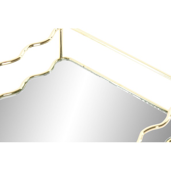 BANDEJA METAL ESPEJO 30X18X5 DORADO